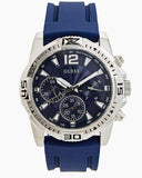Buy Shop Guess Commander Blue Dial Blue Rubber Strap Watch for Men - GW0211G1 USA Online