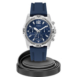 Buy Shop Guess Commander Blue Dial Blue Rubber Strap Watch for Men - GW0211G1 USA Online