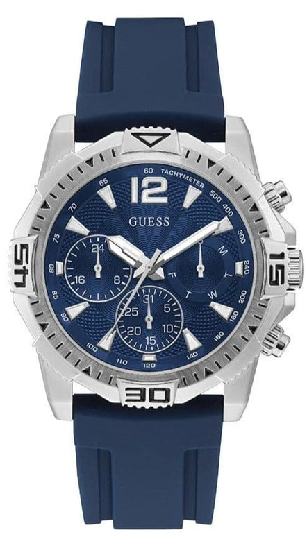 Buy Shop Guess Commander Blue Dial Blue Rubber Strap Watch for Men - GW0211G1 USA Online