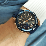 Buy Shop Guess Commander Blue Dial Blue Rubber Strap Watch for Men - GW0211G4 USA Online