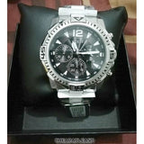 Buy Shop Guess Commander Chronograph Black Dial Silver Steel Strap Watch for Men - GW0056G1 USA Online
