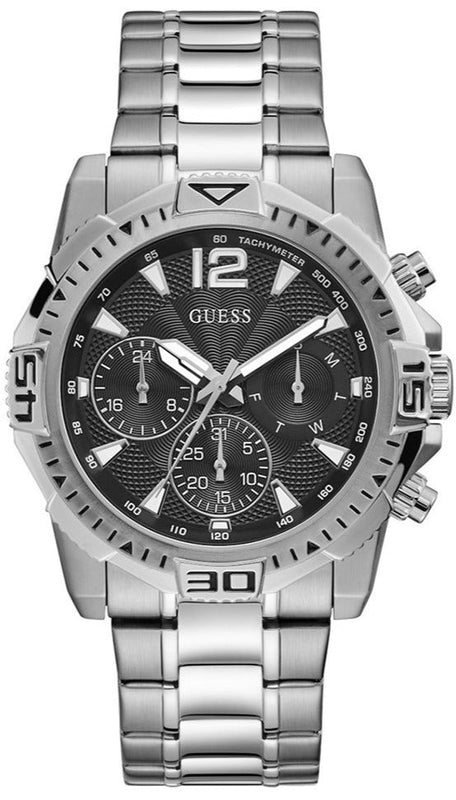 Buy Shop Guess Commander Chronograph Black Dial Silver Steel Strap Watch for Men - GW0056G1 USA Online