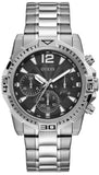 Buy Shop Guess Commander Chronograph Black Dial Silver Steel Strap Watch for Men - GW0056G1 USA Online
