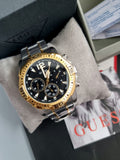 Buy Shop Guess Commander Chronograph Black Dial Two Tone Steel Strap Watch for Men - GW0056G4 USA Online