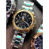 Buy Shop Guess Commander Chronograph Black Dial Two Tone Steel Strap Watch for Men - GW0056G4 USA Online