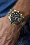 Buy Shop Guess Commander Chronograph Black Dial Two Tone Steel Strap Watch for Men - GW0056G4 USA Online