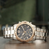Buy Shop Guess Commander Chronograph Black Dial Two Tone Steel Strap Watch for Men - GW0056G4 USA Online