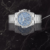 Buy Shop Guess Commander Chronograph Blue Dial Silver Steel Strap Watch for Men - GW0056G2 USA Online