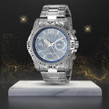 Buy Shop Guess Commander Chronograph Blue Dial Silver Steel Strap Watch for Men - GW0056G2 USA Online