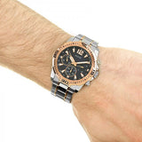 Buy Shop Guess Commander Chronograph Blue Dial Two Tone Steel Strap Watch for Men - GW0056G5 USA Online