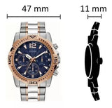 Buy Shop Guess Commander Chronograph Blue Dial Two Tone Steel Strap Watch for Men - GW0056G5 USA Online