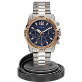 Buy Shop Guess Commander Chronograph Blue Dial Two Tone Steel Strap Watch for Men - GW0056G5 USA Online