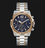 Buy Shop Guess Commander Chronograph Blue Dial Two Tone Steel Strap Watch for Men - GW0056G5 USA Online