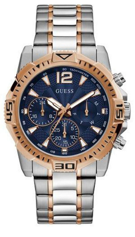 Buy Shop Guess Commander Chronograph Blue Dial Two Tone Steel Strap Watch for Men - GW0056G5 USA Online