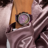 Buy Shop Guess Confetti Chronograph Crystals Multicolor Dial Purple Steel Strap Watch For Women - GW0483L5 USA Online