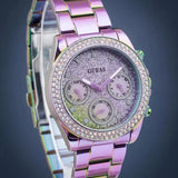 Buy Shop Guess Confetti Chronograph Crystals Multicolor Dial Purple Steel Strap Watch For Women - GW0483L5 USA Online