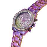 Buy Shop Guess Confetti Chronograph Crystals Multicolor Dial Purple Steel Strap Watch For Women - GW0483L5 USA Online