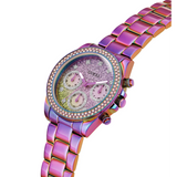 Buy Shop Guess Confetti Chronograph Crystals Multicolor Dial Purple Steel Strap Watch For Women - GW0483L5 USA Online
