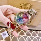 Buy Shop Guess Confetti Chronograph Rainbow Dial Gold Steel Strap Watch For Women - GW0483L4 USA Online