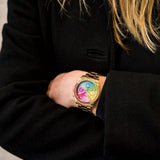 Buy Shop Guess Confetti Chronograph Rainbow Dial Gold Steel Strap Watch For Women - GW0483L4 USA Online