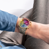 Buy Shop Guess Confetti Chronograph Rainbow Dial Gold Steel Strap Watch For Women - GW0483L4 USA Online