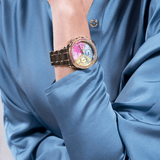 Buy Shop Guess Confetti Chronograph Rainbow Dial Gold Steel Strap Watch For Women - GW0483L4 USA Online