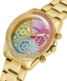 Buy Shop Guess Confetti Chronograph Rainbow Dial Gold Steel Strap Watch For Women - GW0483L4 USA Online