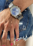 Buy Shop Guess Confetti Diamonds Blue Dial Silver Steel Strap Watch for Women - W0774L6 USA Online