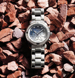 Buy Shop Guess Confetti Diamonds Blue Dial Silver Steel Strap Watch for Women - W0774L6 USA Online