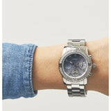 Buy Shop Guess Confetti Diamonds Blue Dial Silver Steel Strap Watch for Women - W0774L6 USA Online