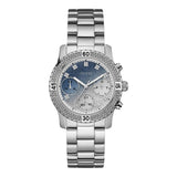 Buy Shop Guess Confetti Diamonds Blue Dial Silver Steel Strap Watch for Women - W0774L6 USA Online
