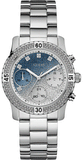 Buy Shop Guess Confetti Diamonds Blue Dial Silver Steel Strap Watch for Women - W0774L6 USA Online