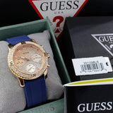 Buy Shop Guess Confetti Diamonds Gold Dial Blue Rubber Strap Watch For Women - W1098L6 USA Online