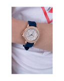 Buy Shop Guess Confetti Diamonds Gold Dial Blue Rubber Strap Watch For Women - W1098L6 USA Online