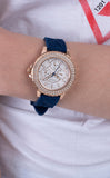 Buy Shop Guess Confetti Diamonds Gold Dial Blue Rubber Strap Watch For Women - W1098L6 USA Online