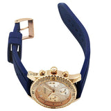 Buy Shop Guess Confetti Diamonds Gold Dial Blue Rubber Strap Watch For Women - W1098L6 USA Online