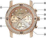 Buy Shop Guess Confetti Diamonds Gold Dial Blue Rubber Strap Watch For Women - W1098L6 USA Online