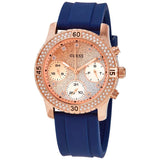 Buy Shop Guess Confetti Diamonds Gold Dial Blue Rubber Strap Watch For Women - W1098L6 USA Online
