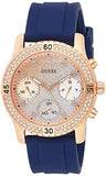 Buy Shop Guess Confetti Diamonds Gold Dial Blue Rubber Strap Watch For Women - W1098L6 USA Online
