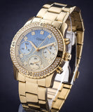 Buy Shop Guess Confetti Diamonds Gold Dial Gold Steel Strap Watch for Women - W0774L2 USA Online