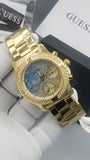 Buy Shop Guess Confetti Diamonds Gold Dial Gold Steel Strap Watch for Women - W0774L2 USA Online