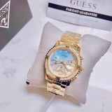 Buy Shop Guess Confetti Diamonds Gold Dial Gold Steel Strap Watch for Women - W0774L2 USA Online