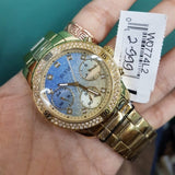 Buy Shop Guess Confetti Diamonds Gold Dial Gold Steel Strap Watch for Women - W0774L2 USA Online