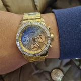 Buy Shop Guess Confetti Diamonds Gold Dial Gold Steel Strap Watch for Women - W0774L2 USA Online