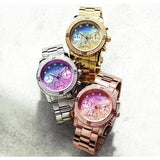 Buy Shop Guess Confetti Diamonds Gold Dial Gold Steel Strap Watch for Women - W0774L2 USA Online