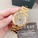 Buy Shop Guess Confetti Diamonds Silver Dial Gold Steel Strap Watch for Women - W0774L5 USA Online