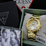 Buy Shop Guess Confetti Diamonds Silver Dial Gold Steel Strap Watch for Women - W0774L5 USA Online