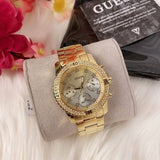 Buy Shop Guess Confetti Diamonds Silver Dial Gold Steel Strap Watch for Women - W0774L5 USA Online
