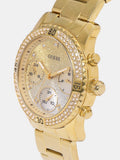 Buy Shop Guess Confetti Diamonds Silver Dial Gold Steel Strap Watch for Women - W0774L5 USA Online
