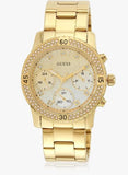 Buy Shop Guess Confetti Diamonds Silver Dial Gold Steel Strap Watch for Women - W0774L5 USA Online